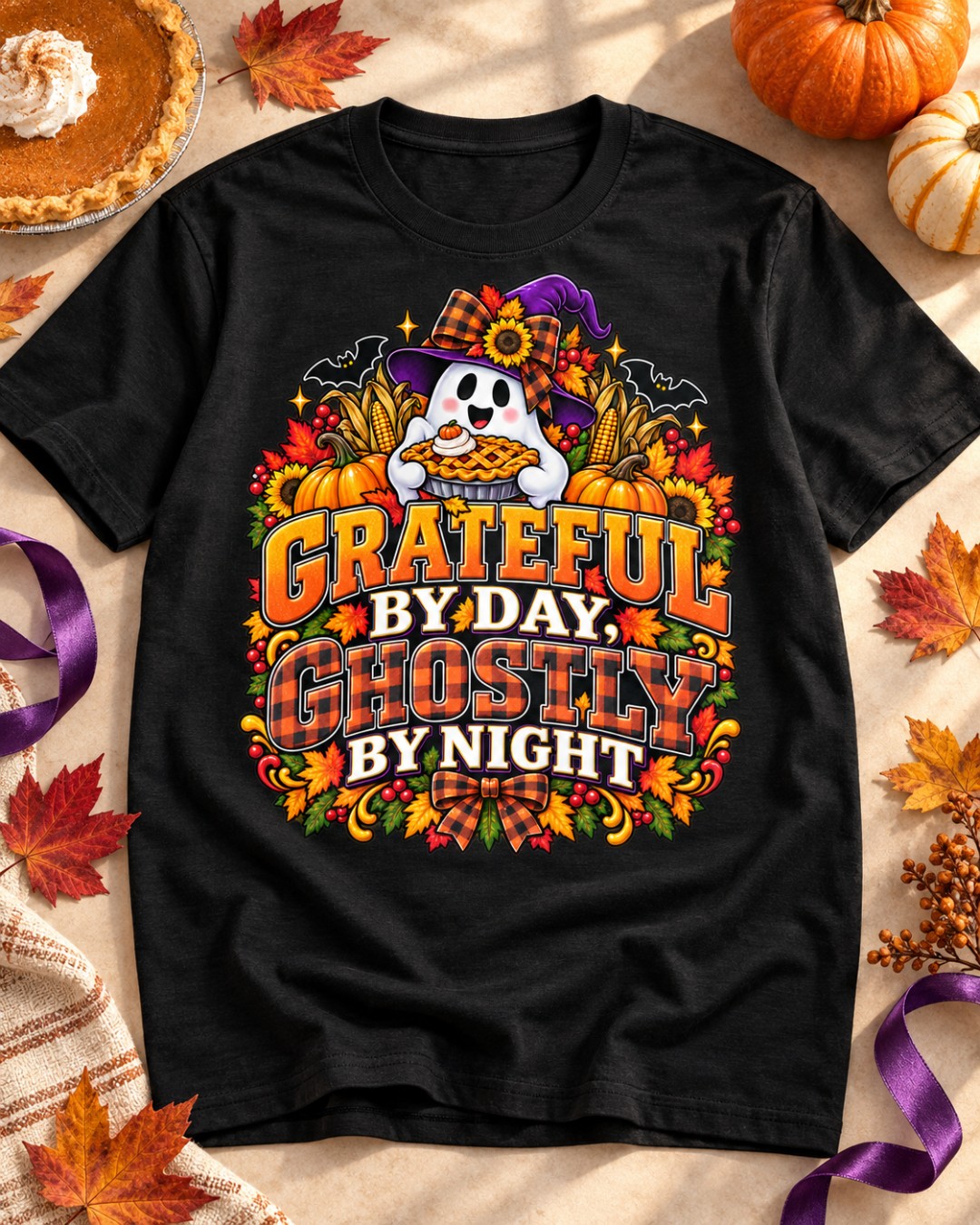 Grateful by Day, Ghostly by Night shirt mockup